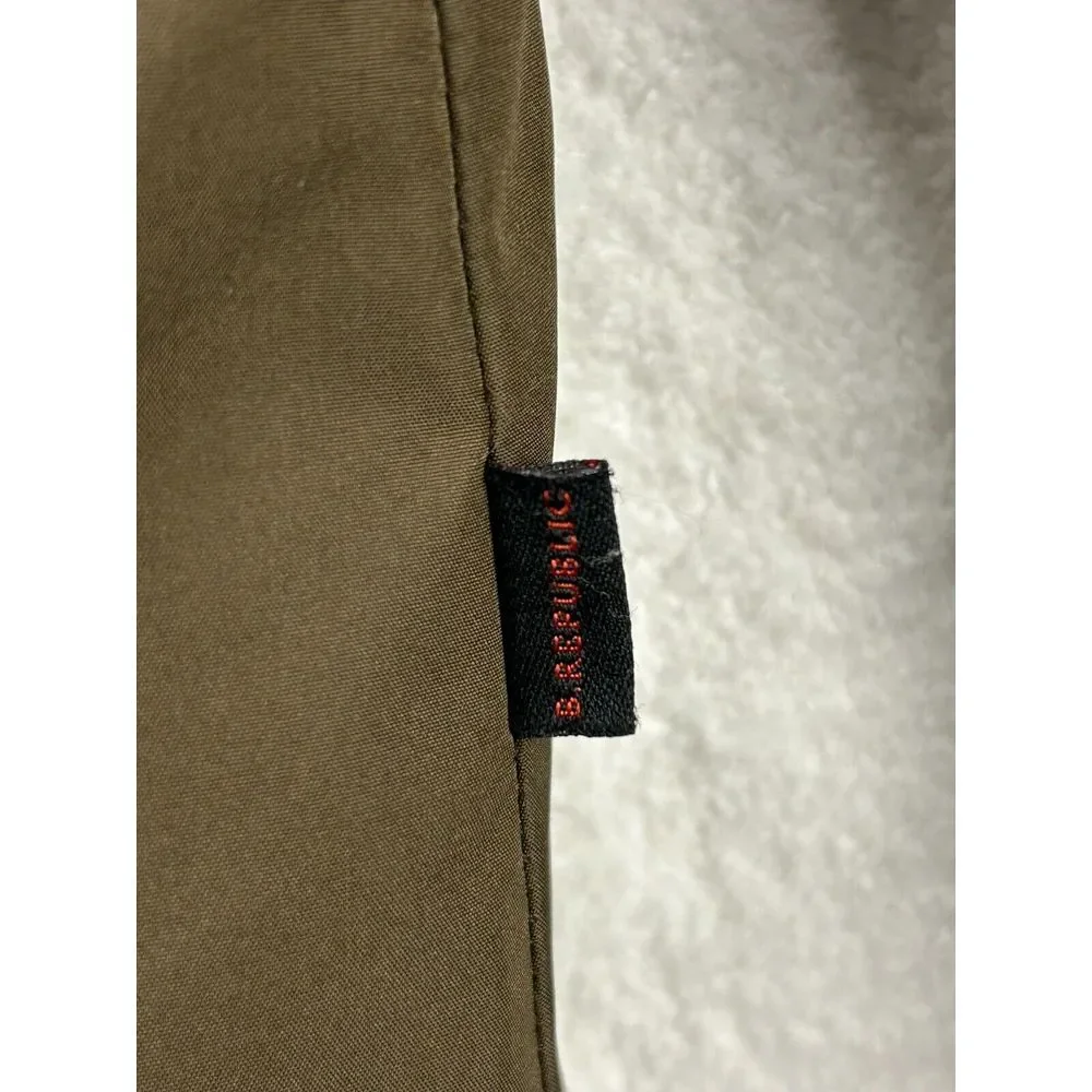 Banana Republic Women‎ M Army Green Puffer Jacket Water Resistant Hood Shearling